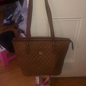 Perry Ellis large leather tote purse